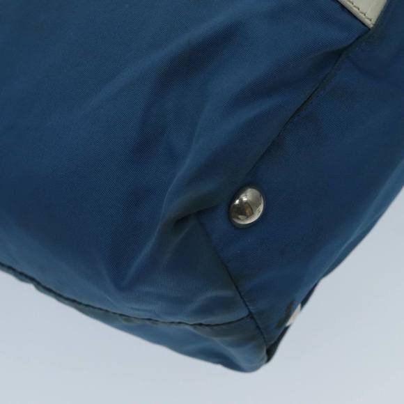 PRADA Hand Bag Nylon Leather 2way Blue White Silver Auth fm3972 - Picture 16 of 16
